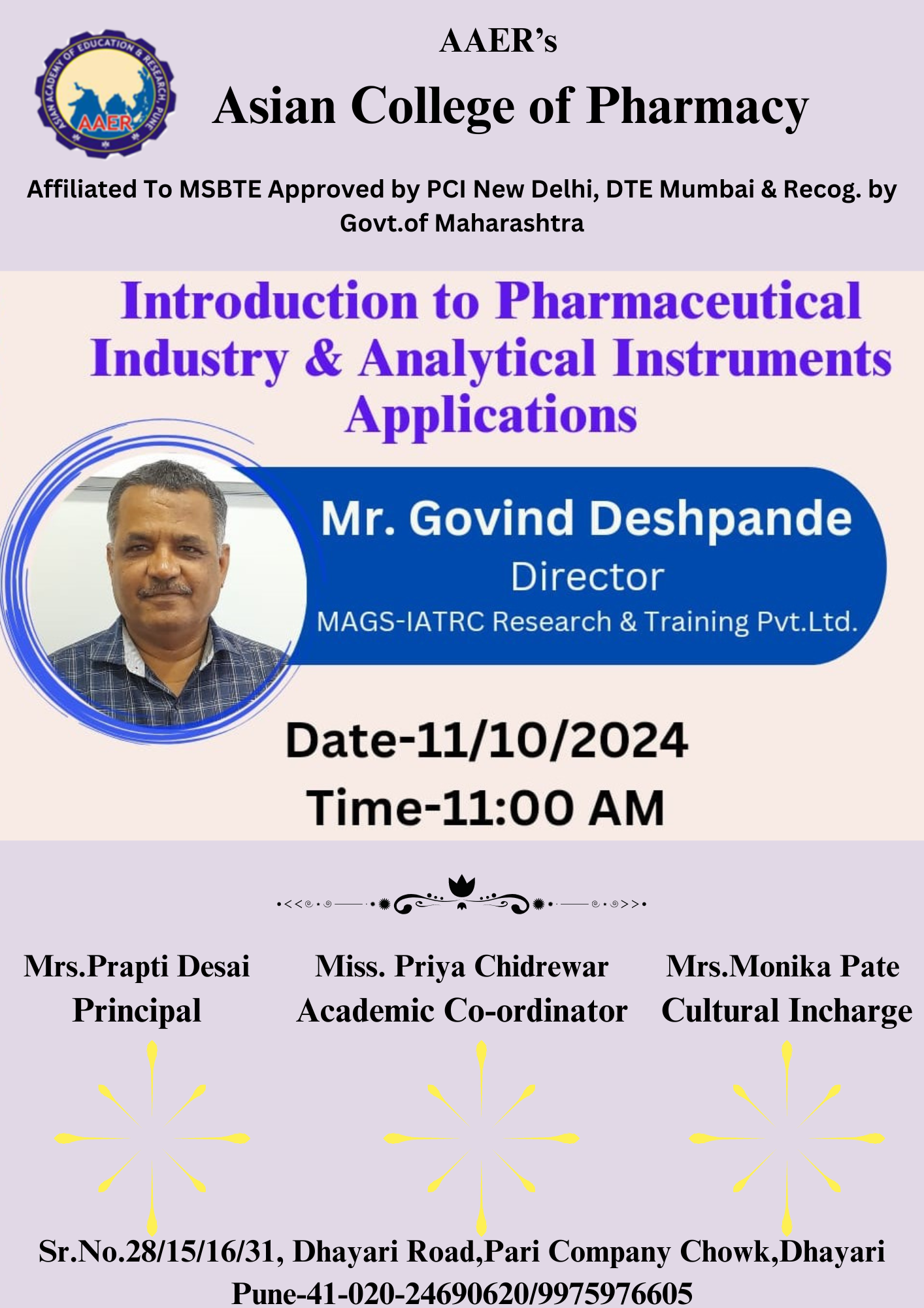 Industry Expert lecture By Mr. Govind Deshpande