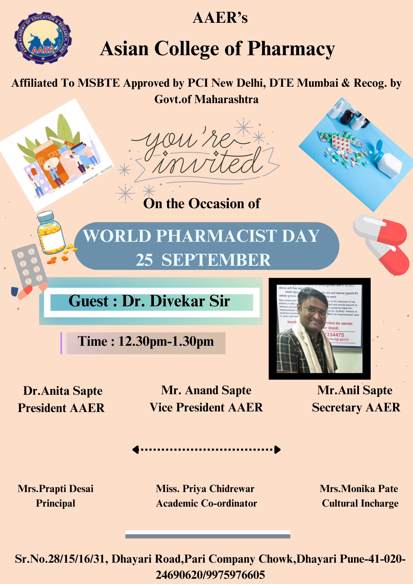 Guest lecture by Dr. Divekar Sir on the occasion of World Pharmacist Day